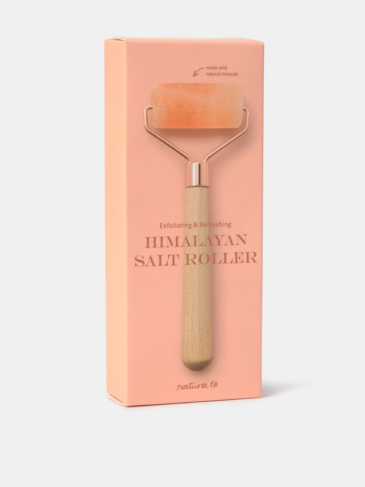 Massajador facial de sal do Himalaia