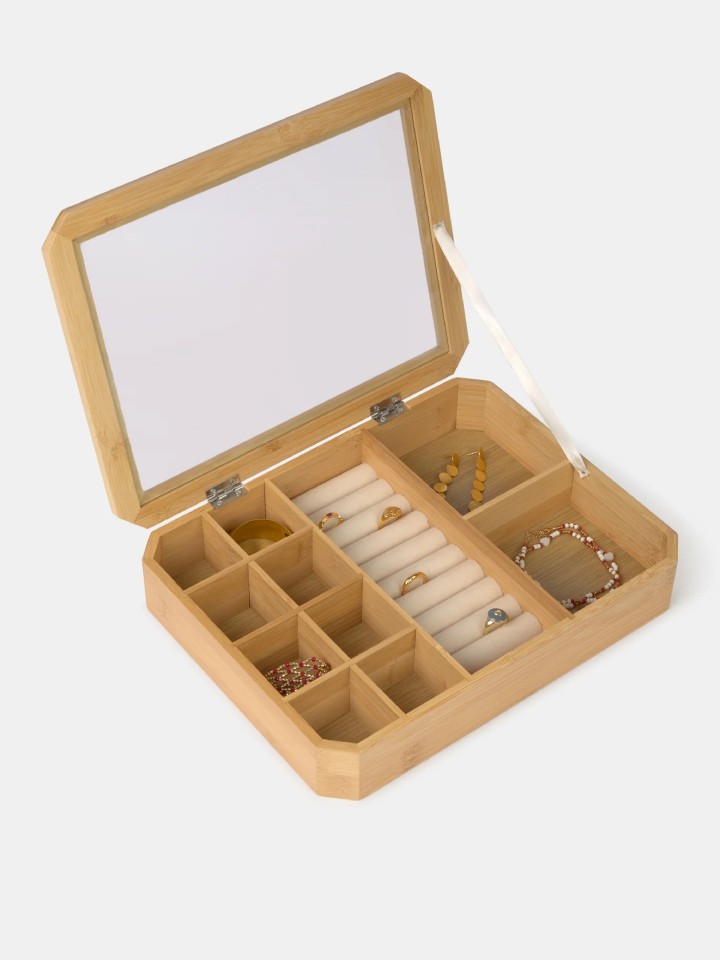 Caixa de joias grande em bambu
