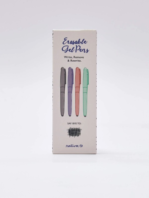 Embalagem com 4 canetas apagaveis Embalagem com 4 canetas apagaveis