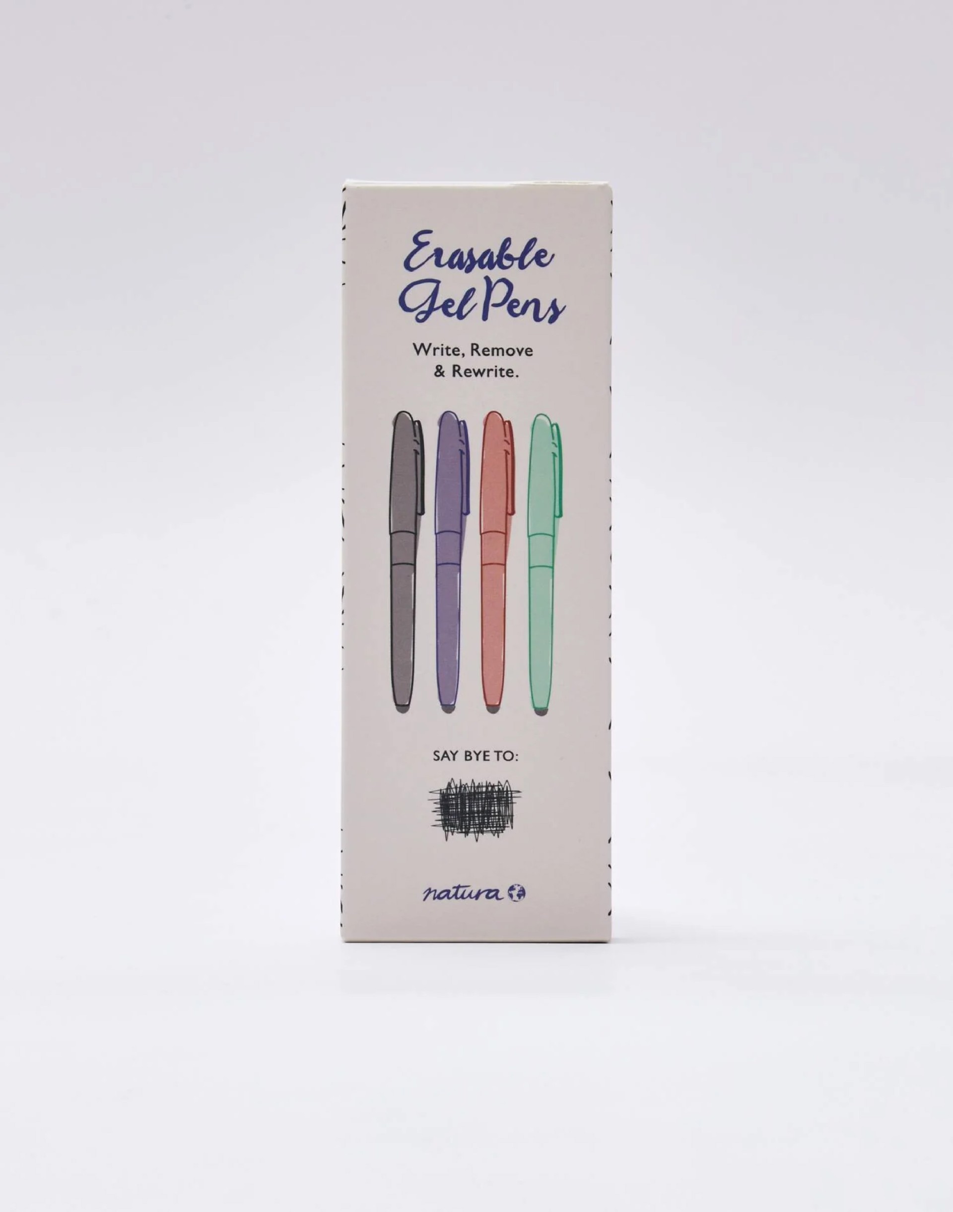 Embalagem com 4 canetas apagaveis