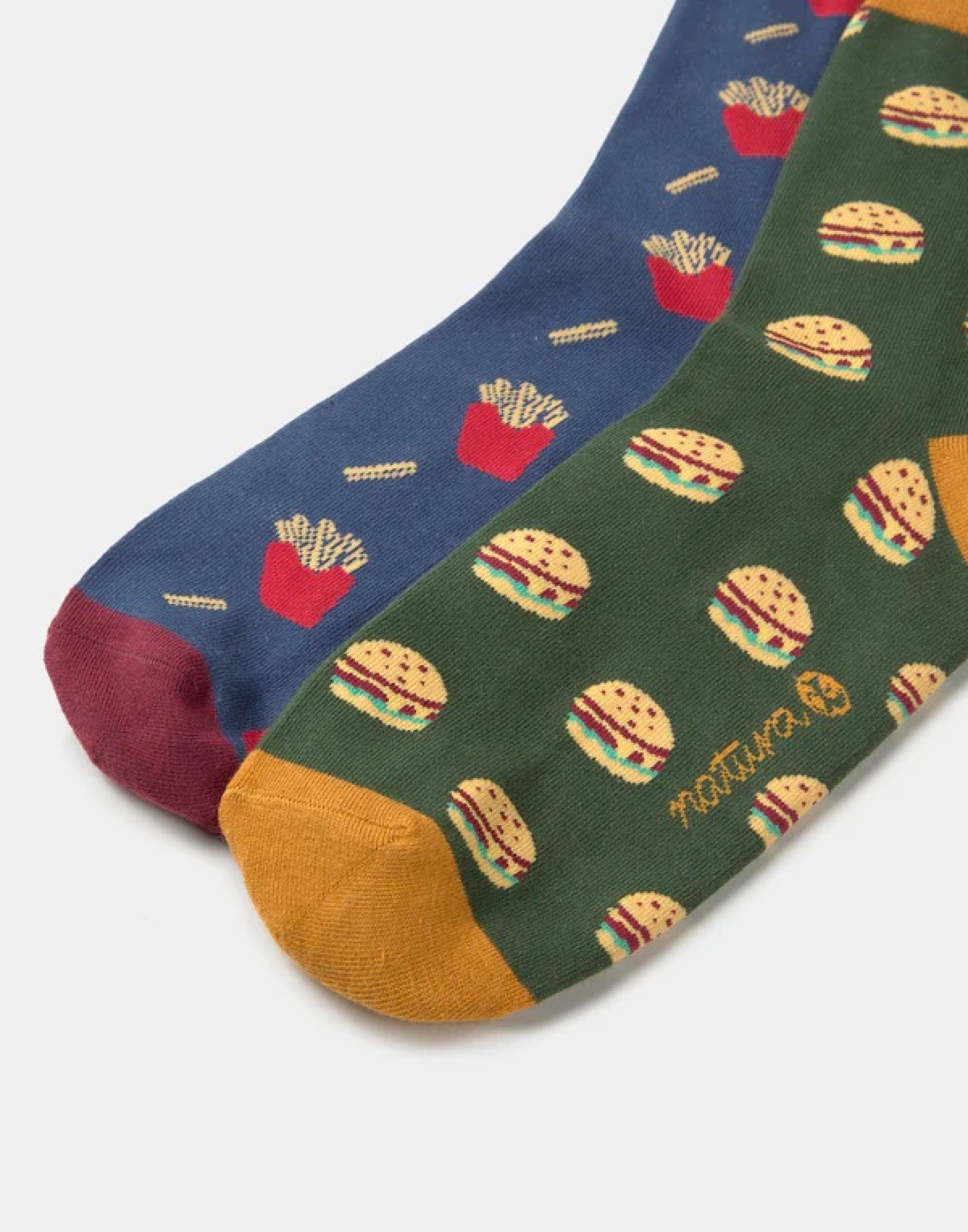 Conjunto de 2 meias com estampado de hamburguer