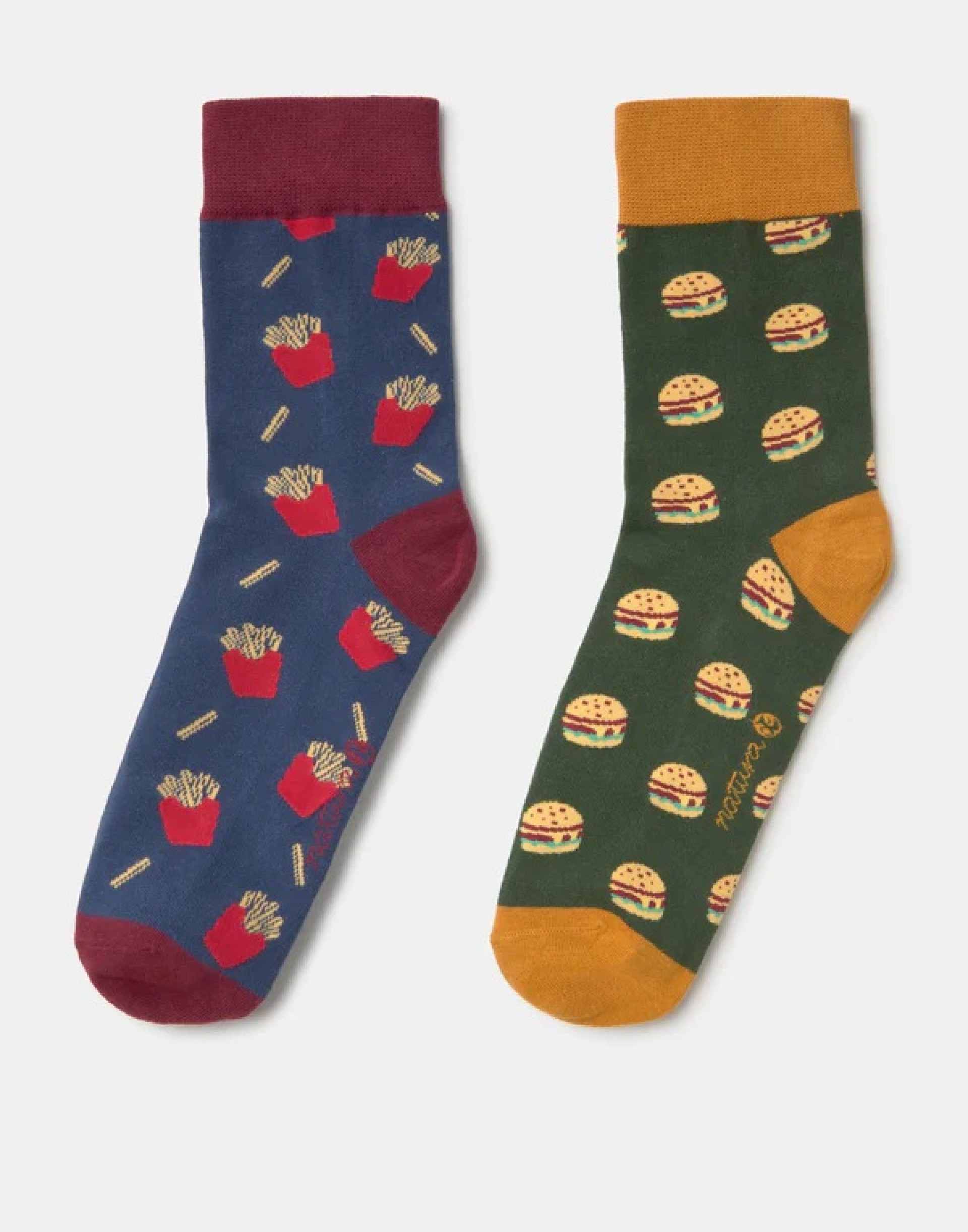 Conjunto de 2 meias com estampado de hamburguer