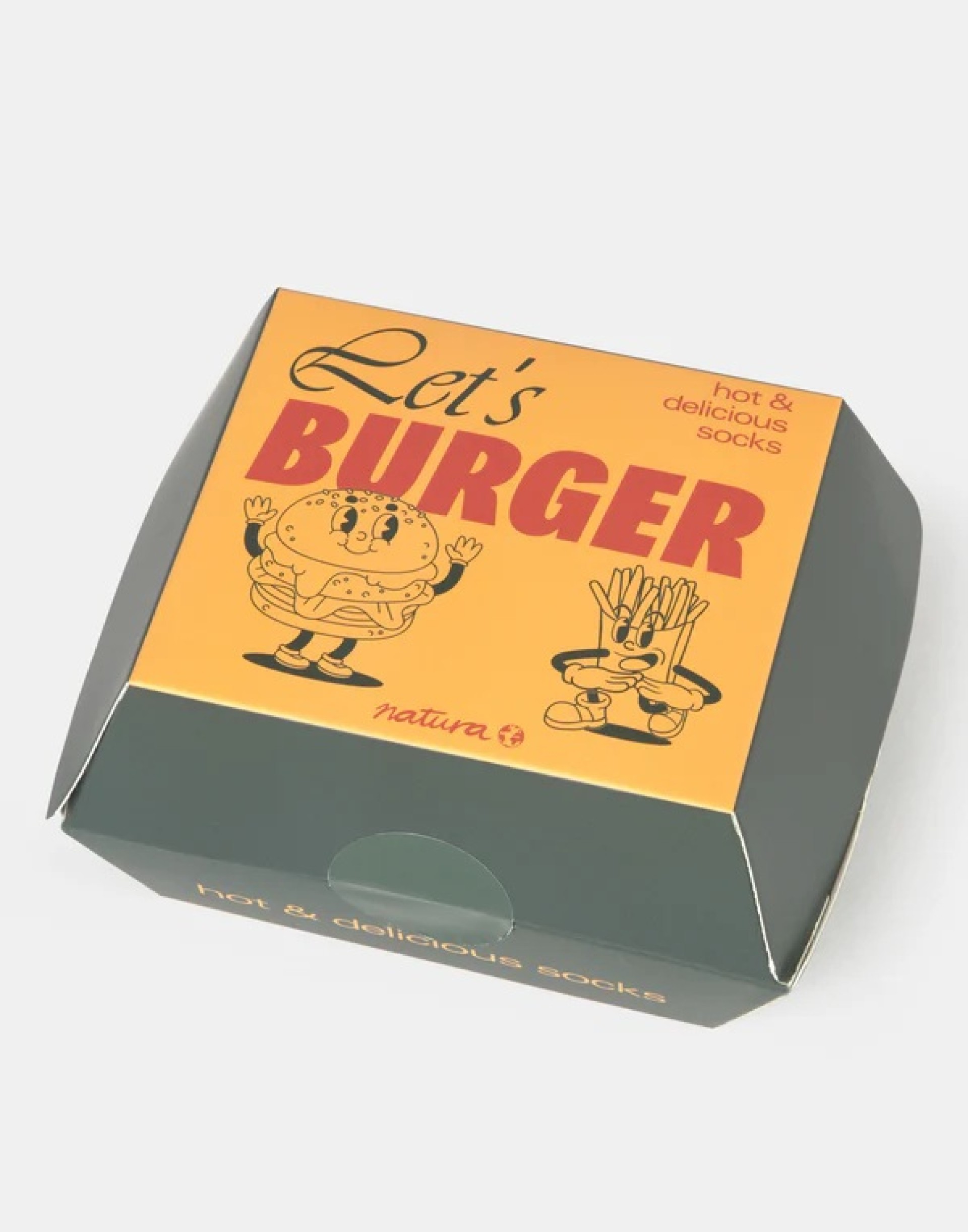 Conjunto de 2 meias com estampado de hamburguer