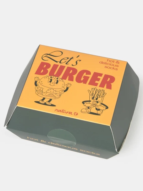 Conjunto de 2 meias com estampado de hamburguer
