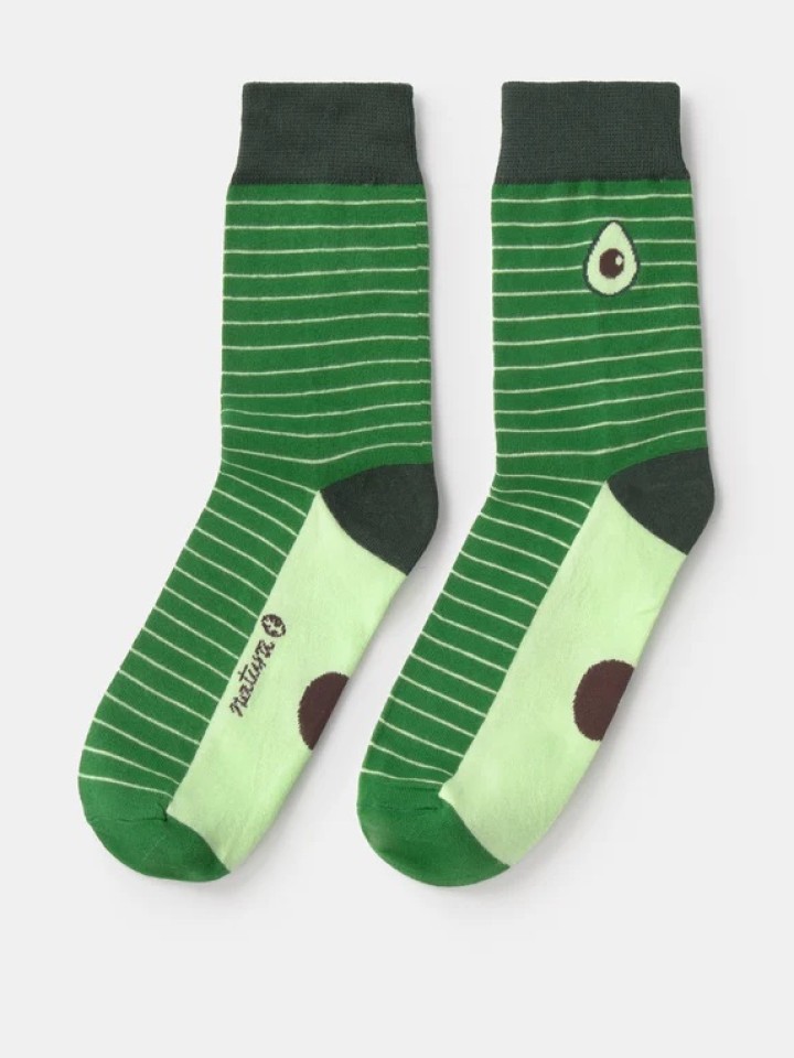 Meias com estampado de abacate