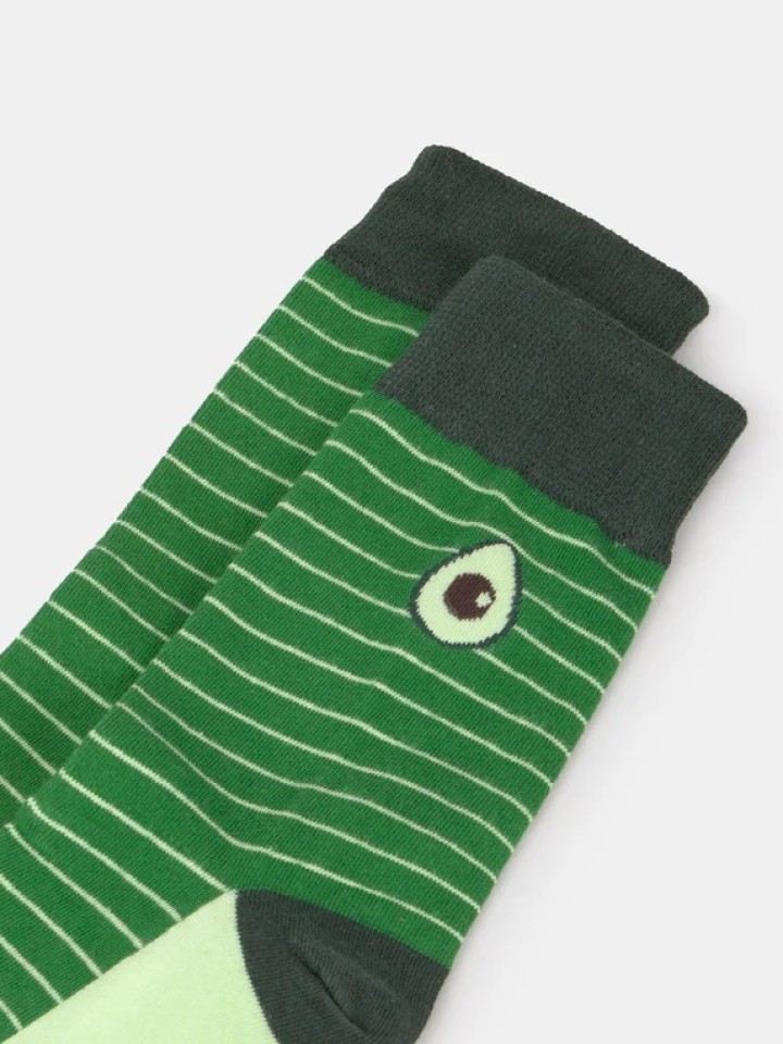Meias com estampado de abacate