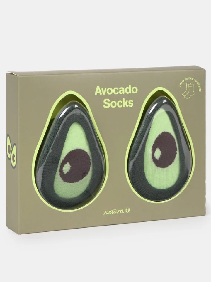 Meias com estampado de abacate