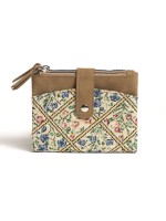 Porta-Moedas em Tecido Jacquard Floral