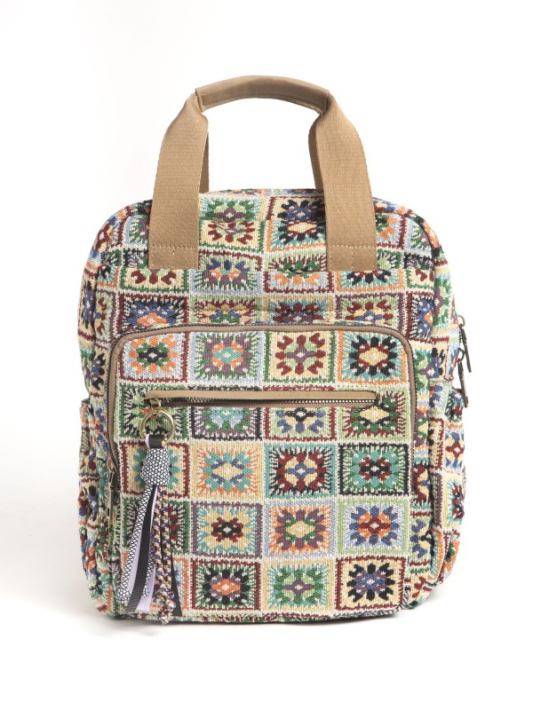 Mochila Textil com Padrao Etnico