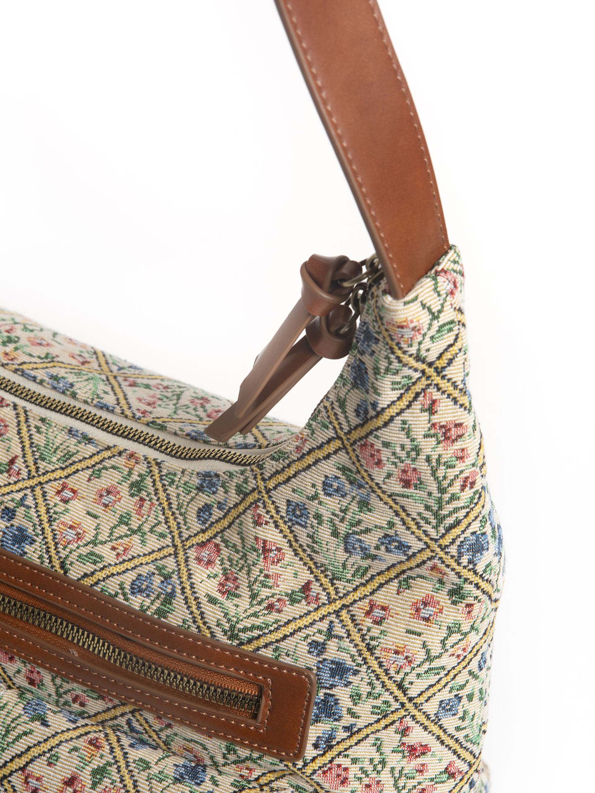 Mala em Tecido Jacquard com Bolsos Frontais
