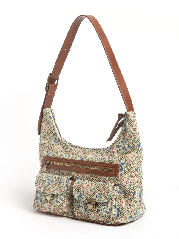 Mala em Tecido Jacquard com Bolsos Frontais