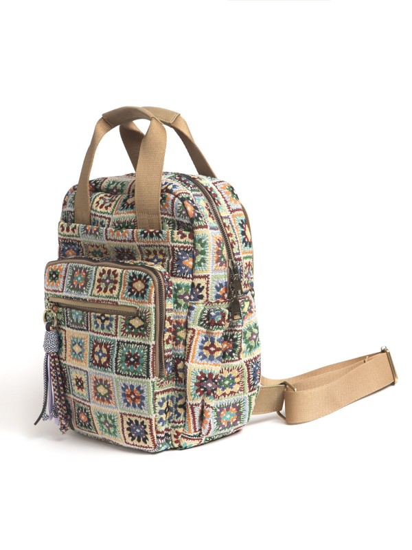 Mochila Textil com Padrao Etnico