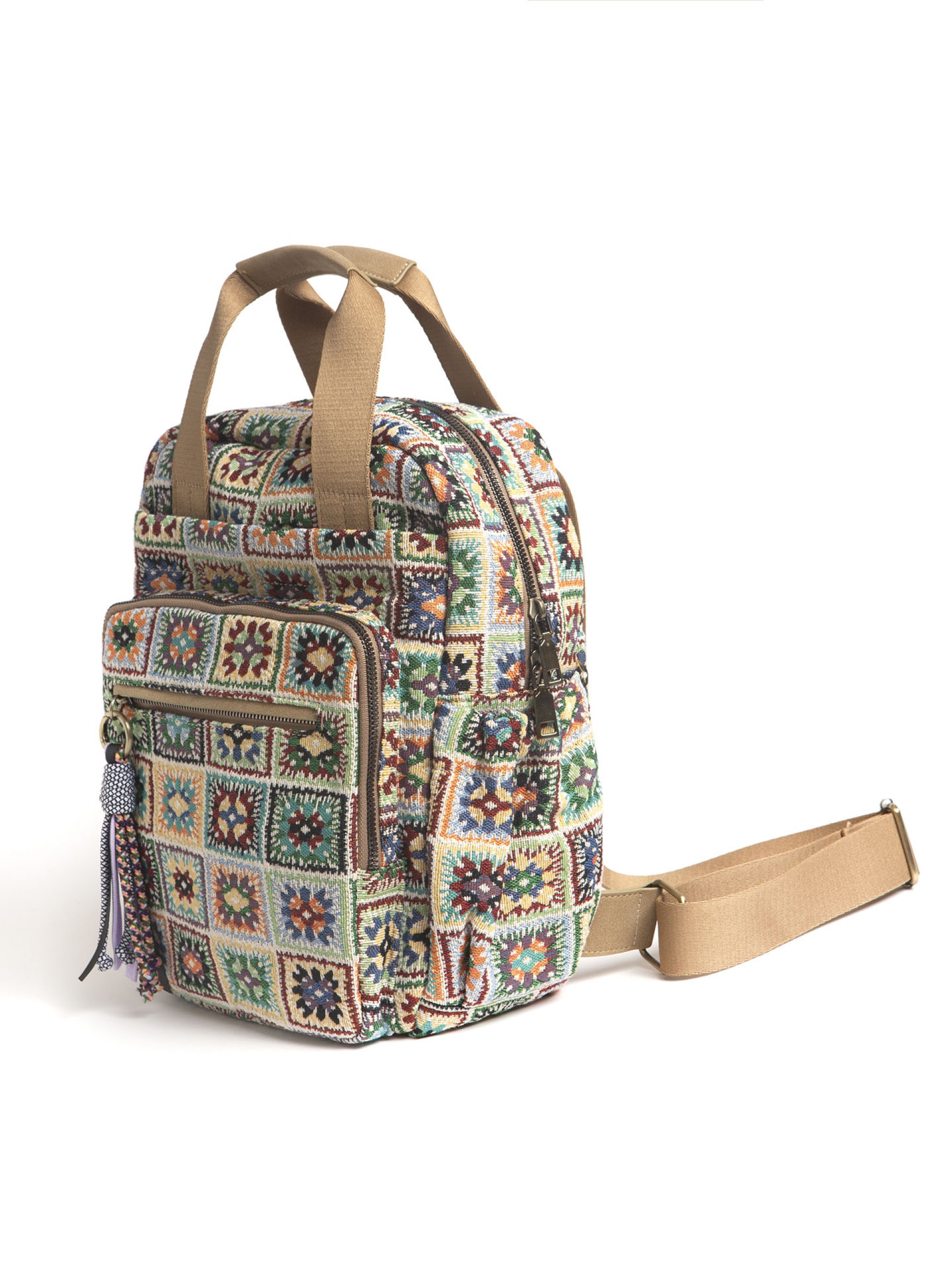 Mochila Textil com Padrao Etnico