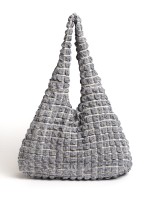 Mala Hobo em Tecido Texturizado