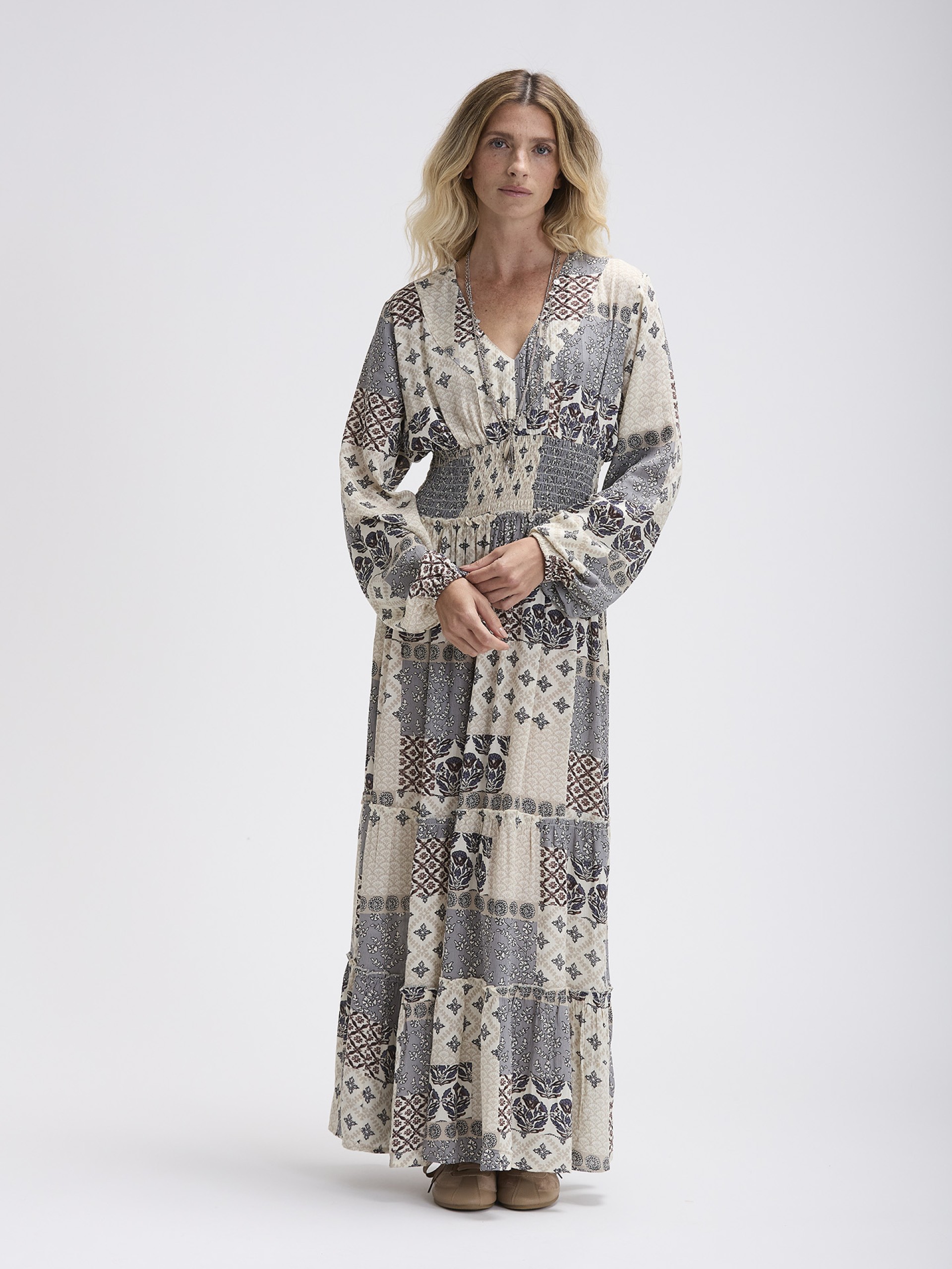 Vestido Comprido Patchwork