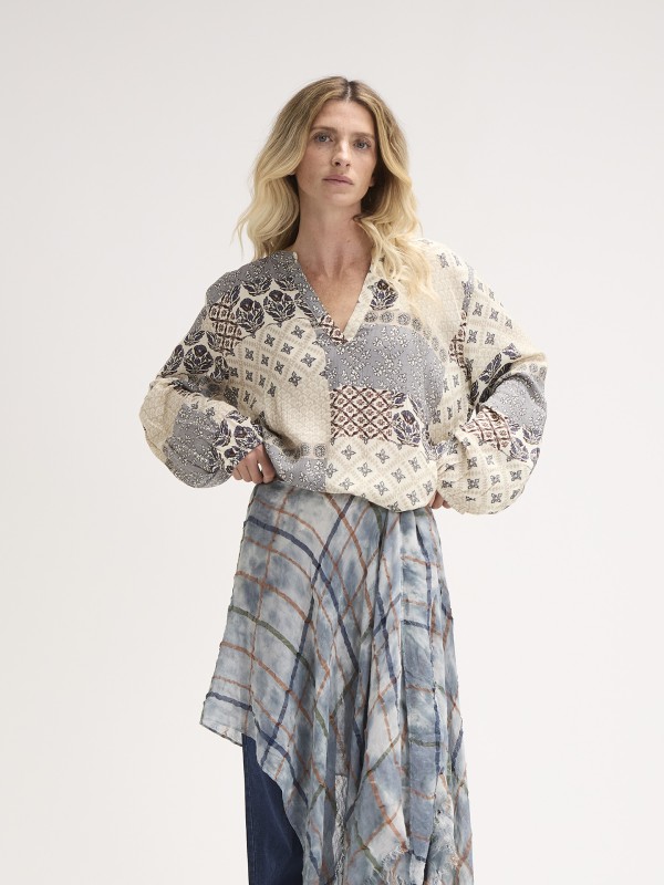 Blusa Feminina Patchwork