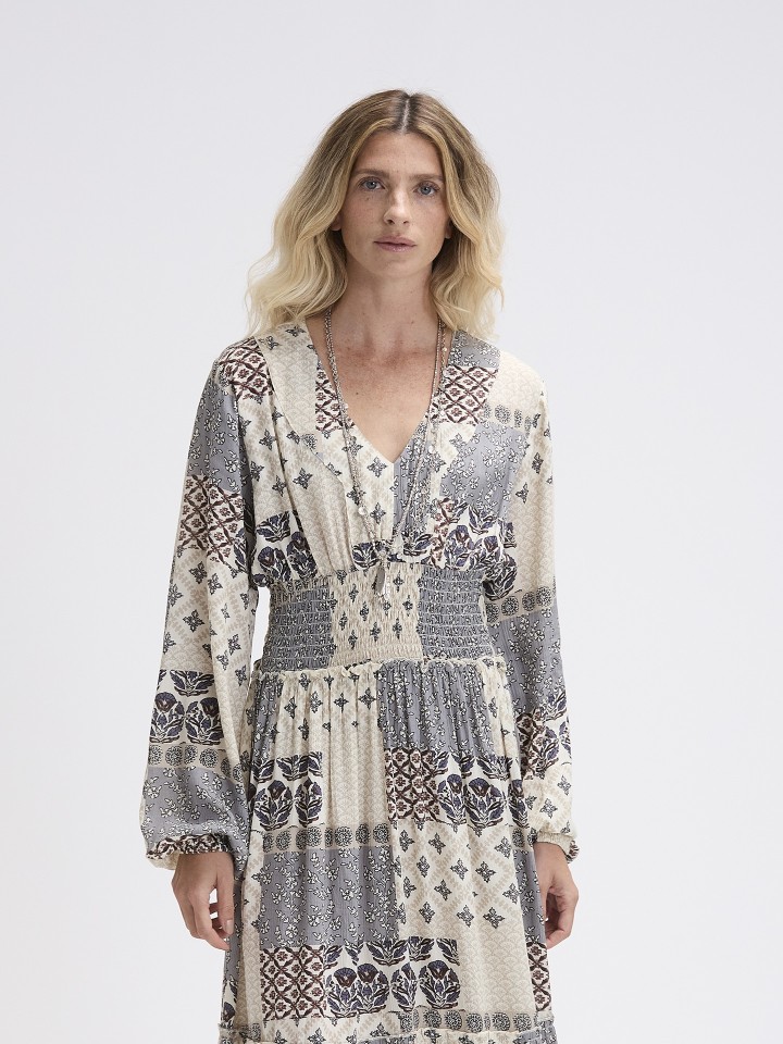 Vestido Comprido Patchwork