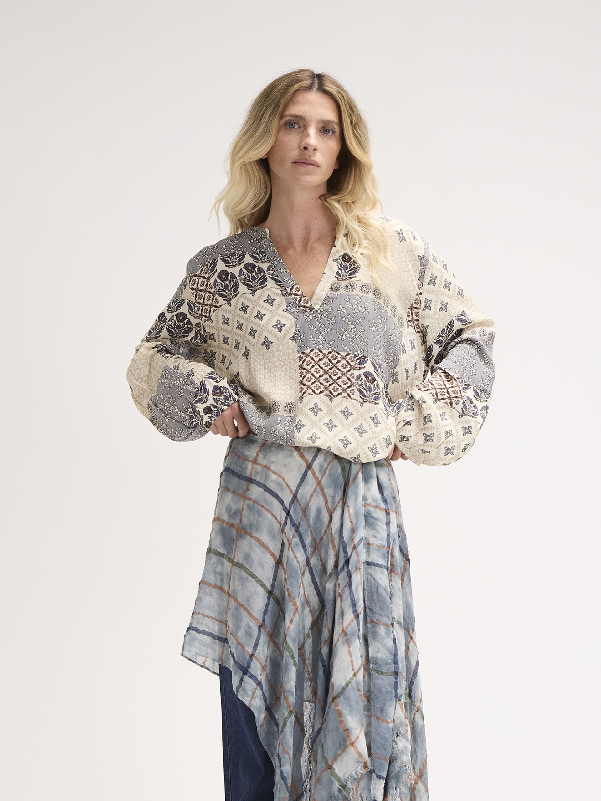 Blusa Feminina Patchwork