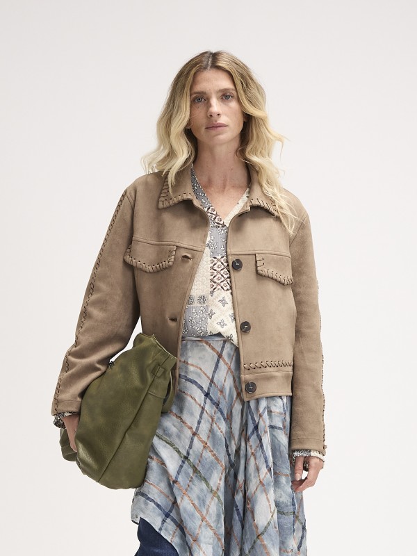 Casaco de Efeito Camurca