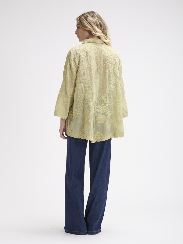 Camisa Bordado em Algodao