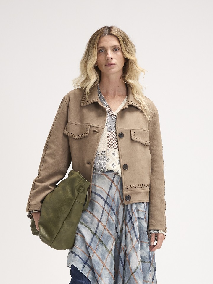 Casaco de Efeito Camurca