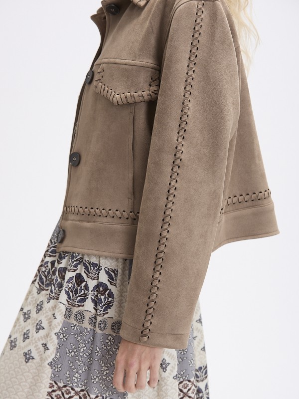 Casaco de Efeito Camurca