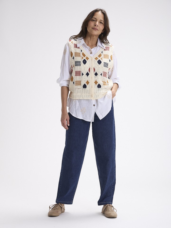 Colete Efeito Crochet