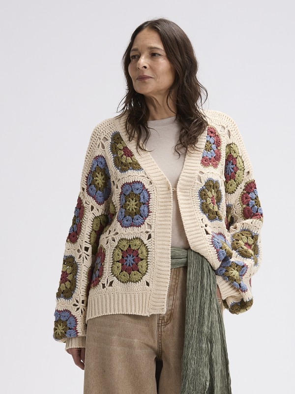 Casaco Efeito Crochet