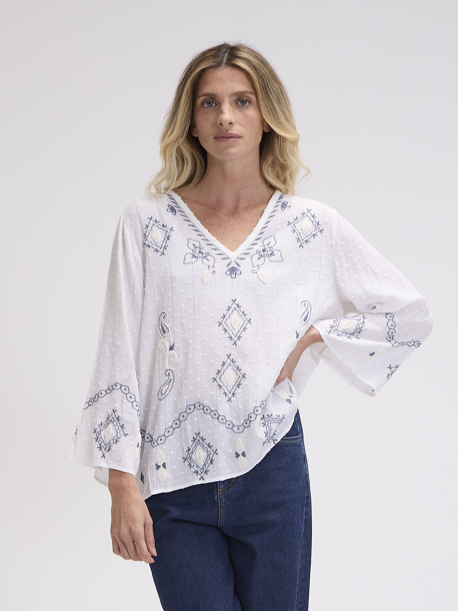 Blusa Branca Lurex
