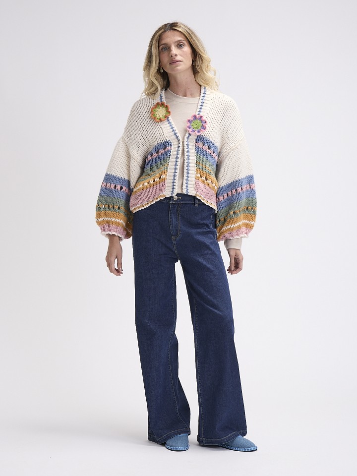 Casaco Riscas Crochet