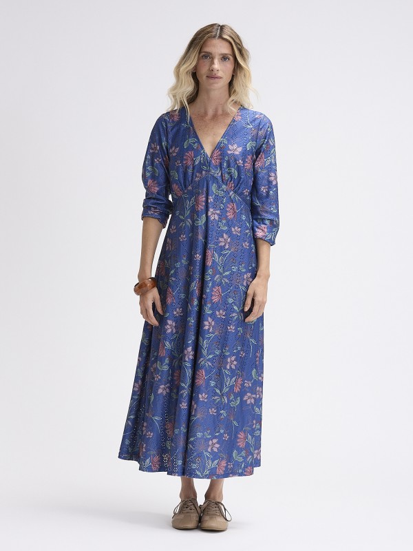 Vestido Midi Bordado Ingles Estampado