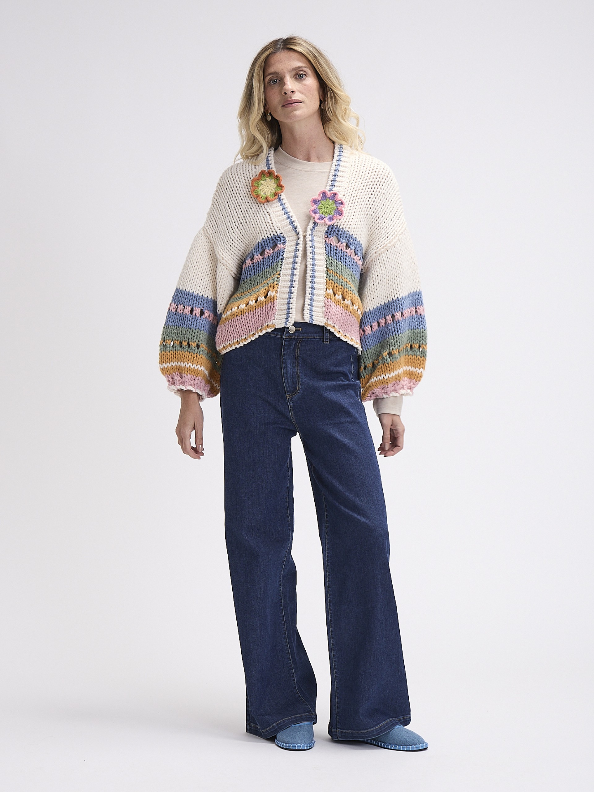 Casaco Riscas Crochet