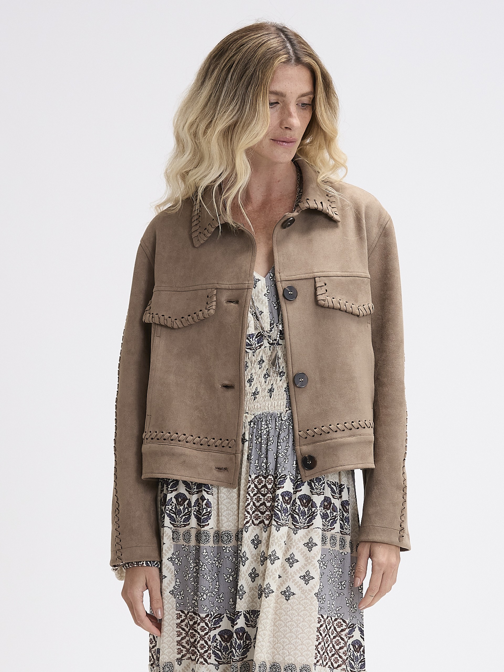 Casaco de Efeito Camurca