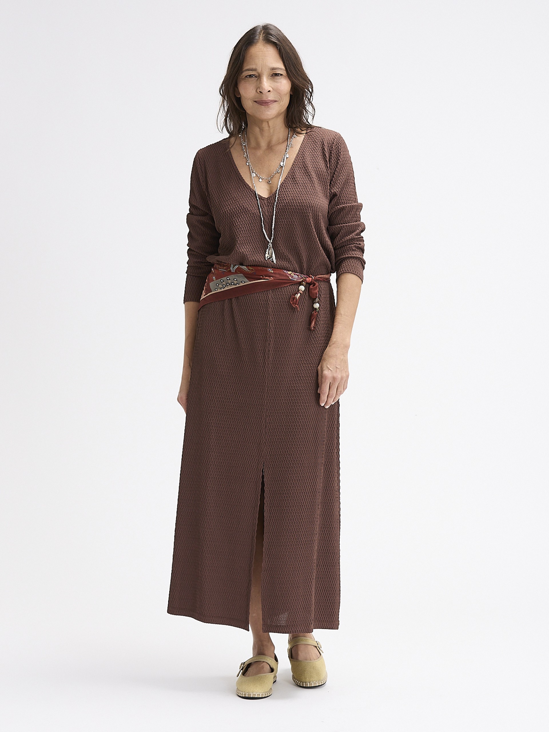 Vestido Midi com Textura