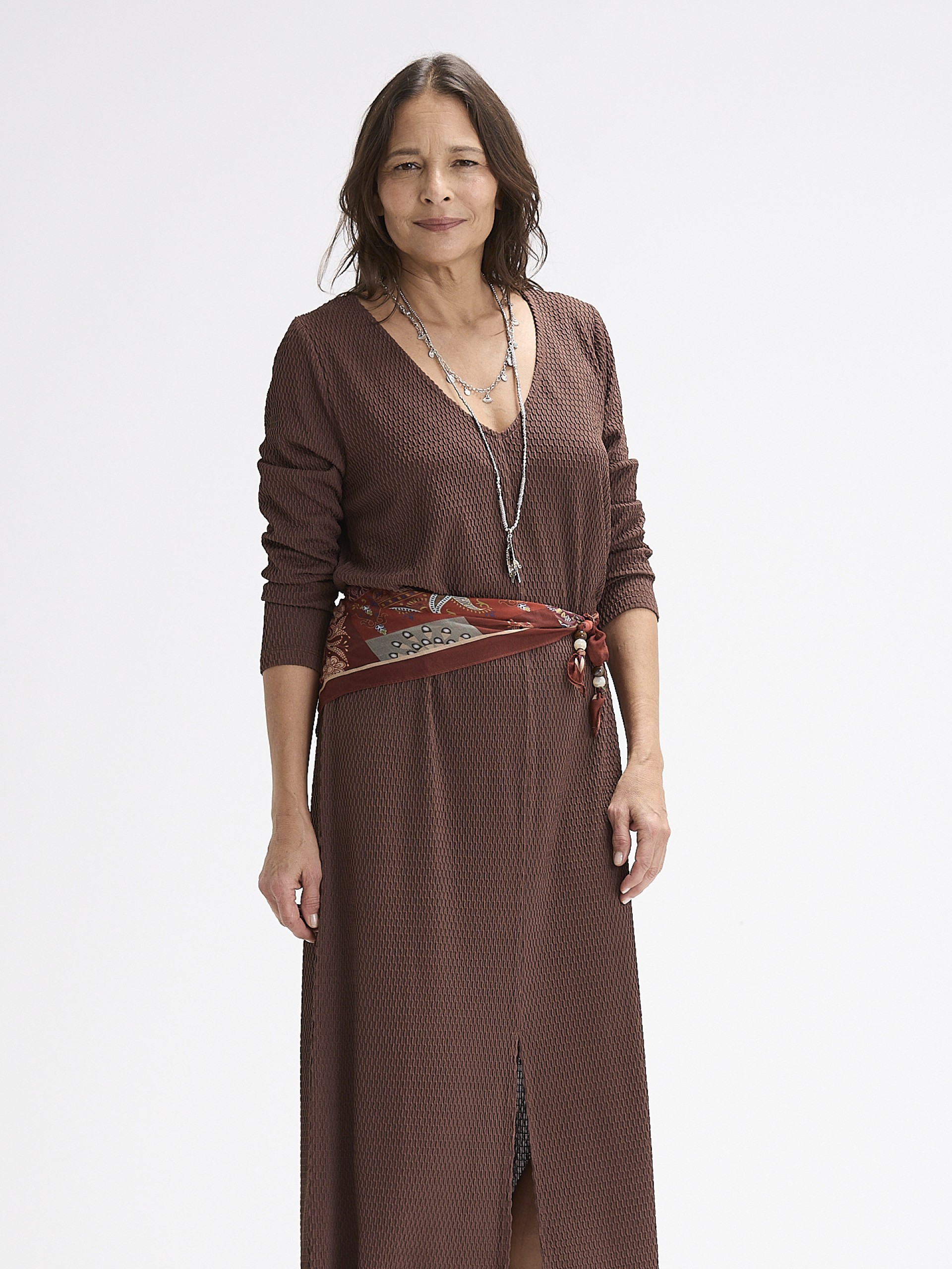 Vestido Midi com Textura