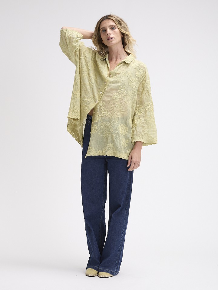 Camisa Bordado em Algodao