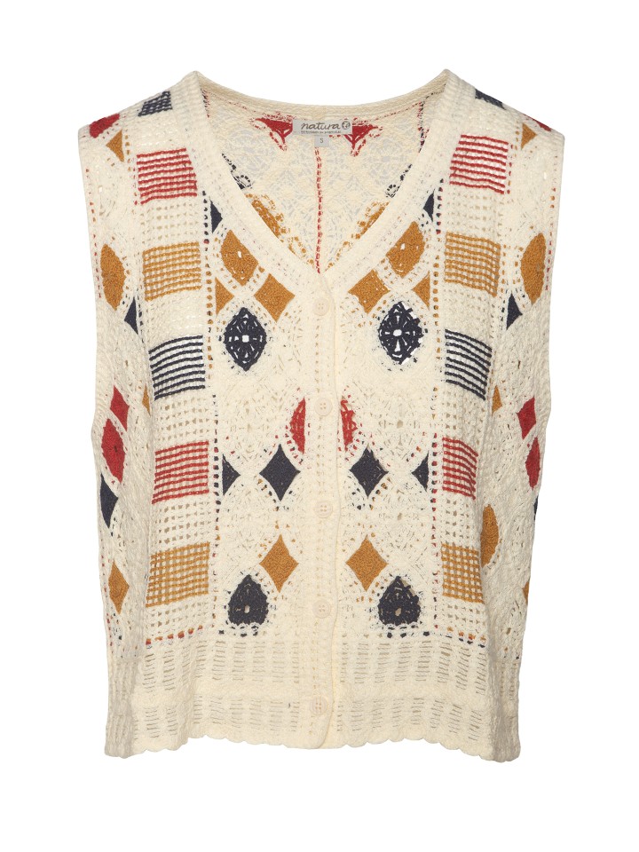 Colete Efeito Crochet