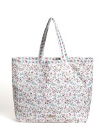 Bolsa Tote Floral Rosa e Azul em Tecido