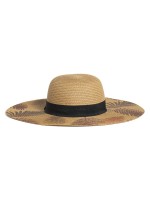Chapeu Estilo Boater com Aba Larga e Faixa Preta