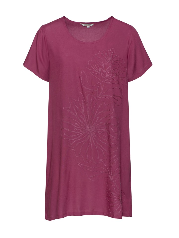 Vestido Curto com Bordados Florais