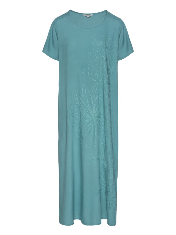 Vestido Comprido Bordado Floral