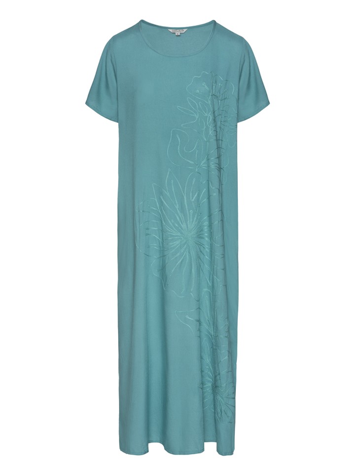 Vestido Comprido Bordado Floral