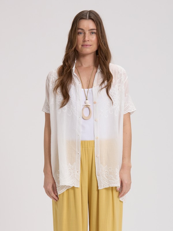 Camisa Bordada Branca