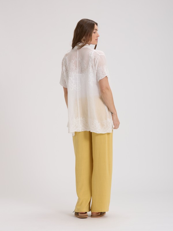 Camisa Bordada Branca