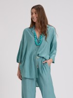 Camisa Comprida Turquesa
