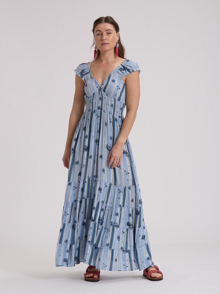 Vestido Comprido Riscas
