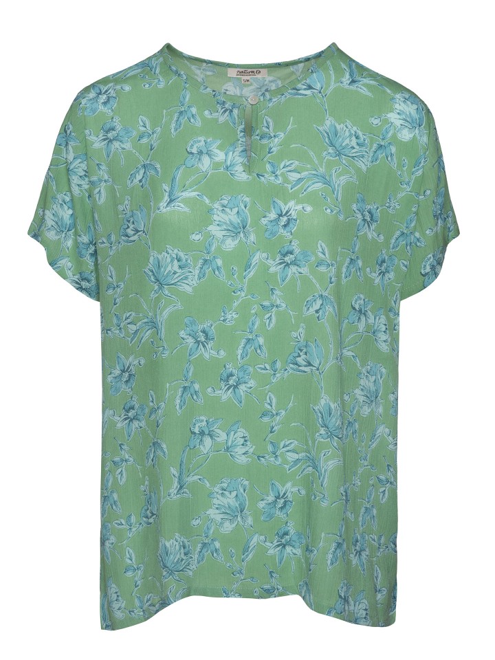 Blusa Estampado Floral Verde