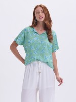 Blusa Estampado Floral Verde