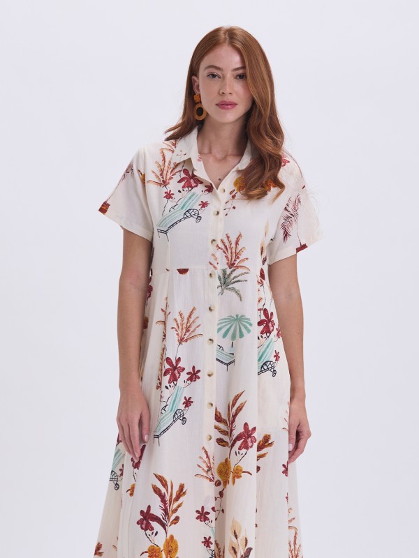 Vestido Comprido Camisaria Summer Vestido Comprido Camisaria Summer