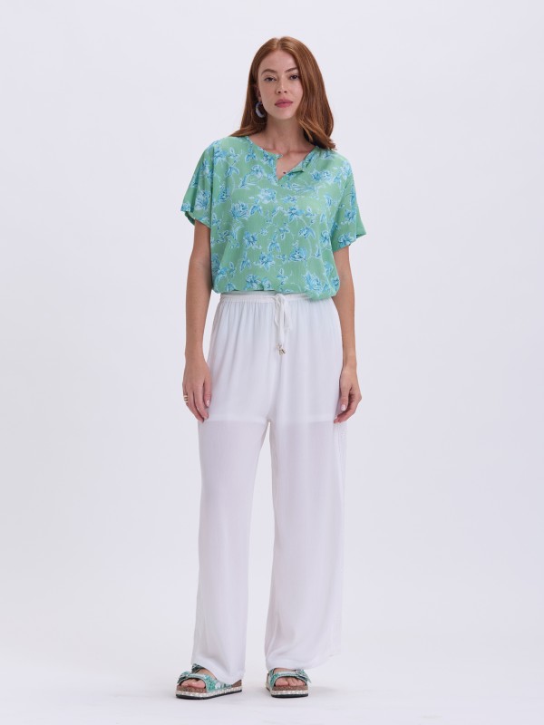 Blusa Estampado Floral Verde
